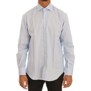 Cavalli Light Blue Cotton Slim Fit Dress Men's Shirt